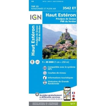 3542ET - Haute Estéron / Préalpes de Grasse / PNR Verdon map