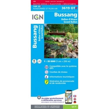 3619OTR - Bussang-La Bresse / PNR Ballons des Vosges (Waterproof) map