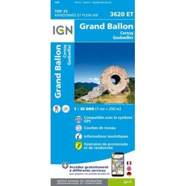 3620ET - Thann Masevaux / Ballon d'Alsace / PNR Ballons des Vosges map
