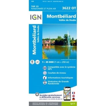 3622OT - Montbéliard / Vallée du Doubs map