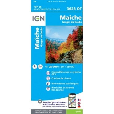 3623OT - Maiche/ Gorges du Doubs map