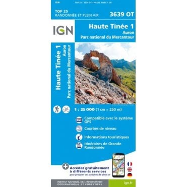 3639OT - Haute Tinée 1 / Auron / PN du Mercantour map