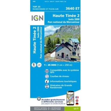 3640ET - Haute Tinée 2 - Isola 2000 PN Mercantour map