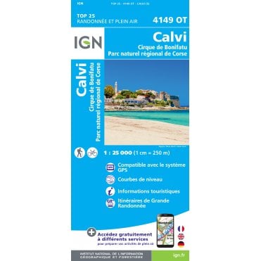 4149OT - Calvi / Cirque de  Bonifatu / PNR de Corse map
