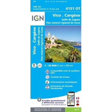 4151OT - Vico / Cargèse / Golfe de Sagone / PNR de Corse map