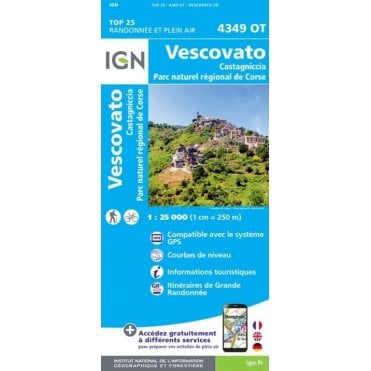 4349OT - Vescovato / Castagniccia / PNR de Corse map