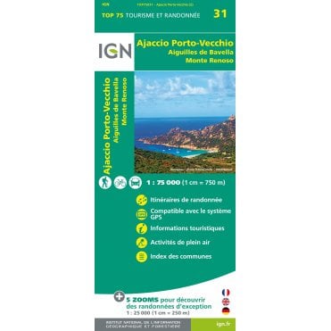 Ajaccio / Porto Vecchio / Aiguilles Bavella - IGN TOP75, map 75031