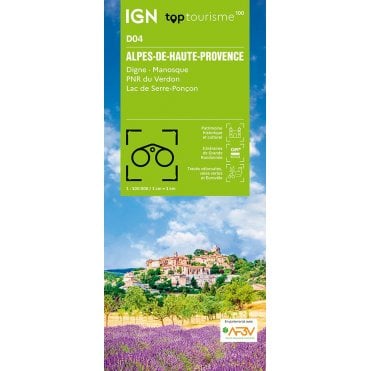 Alpes-de-Haute-Provence / Digne Manosque PNR Verdon - IGN TOP100 map D04