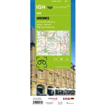 Ardennes Charleville-Mézières Sedan Rethel PNR Ardennes - IGN TOP100 map D08