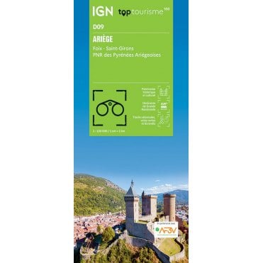 Ariège / Foix / Saint-Girons PNR Pyrénées Ariégeoises - IGN TOP100 map D09