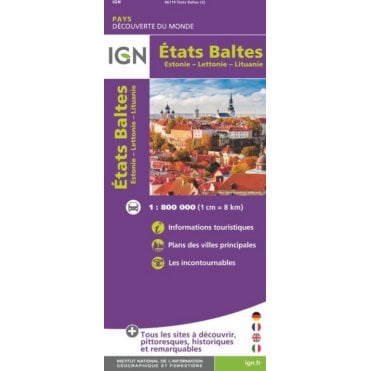 Baltic States - IGN Road and tourist map 86119