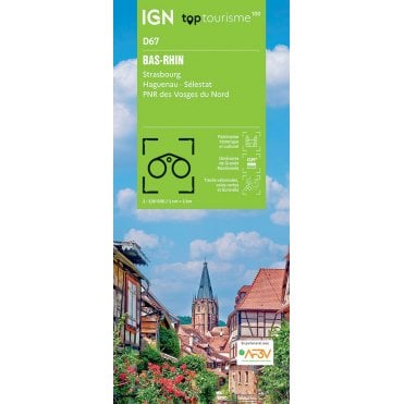 Bas-Rhin / Strasbourg Haguenau Sélestat PNR Vosges Nord - IGN TOP100 map D67