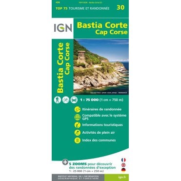 Bastia / Corte / Cap Corse - IGN TOP75, map 75030