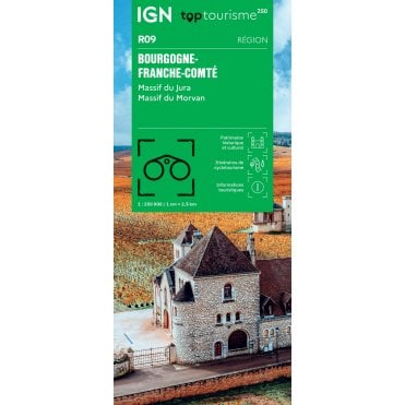Bourgogne, Franche-Comté, Massif Jura, Massif Morvan - IGN regional road map R09