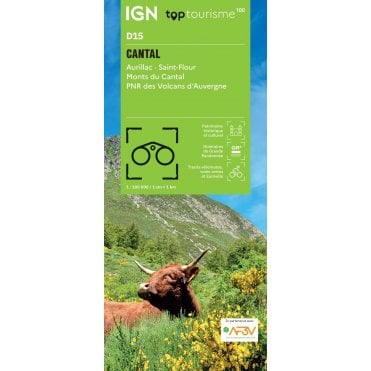 Cantal - Aurillac St Flour Monts du Cantal - IGN TOP100 map D15