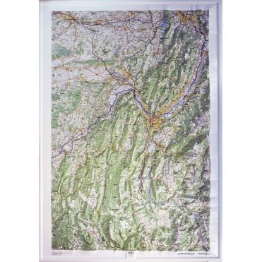Chartreuse and Vercors 3D relief Wall map