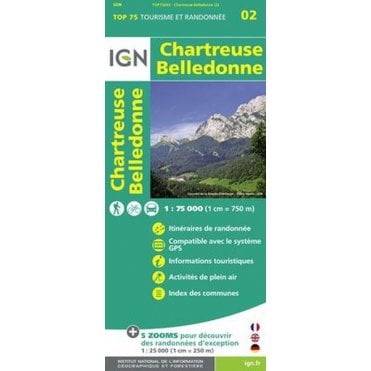 Chartreuse Belledonne - IGN TOP75, map 75002
