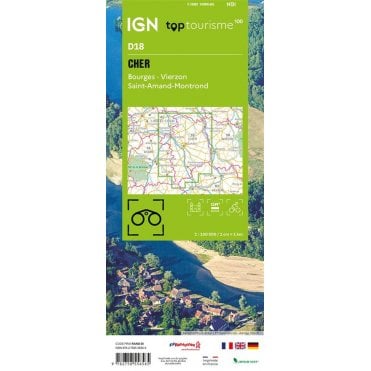 Cher Bourges Vierzon Saint-Amand-Montrond - IGN TOP100 map D18