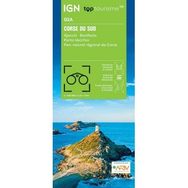 Corse-du-Sud / Ajaccio Bonifacio Porto-Vecchio - IGN TOP100 map D2A