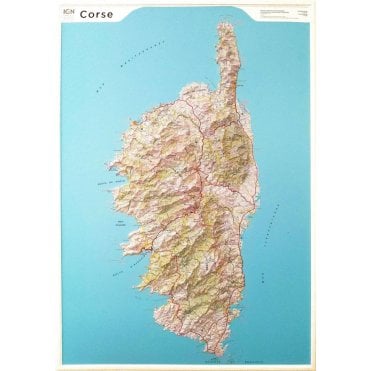 Corsica 3D Relief Wall map