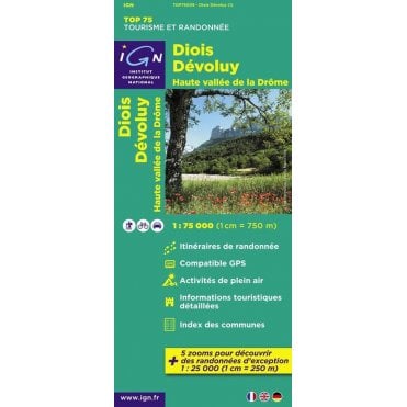 Diois / Devoluy / Hte Vallée de la Drôme - IGN TOP75, map 75009