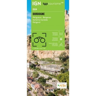 Dordogne - Périgueux Bergerac Sarlat-la-Canéda Périgord - IGN TOP100 map D24