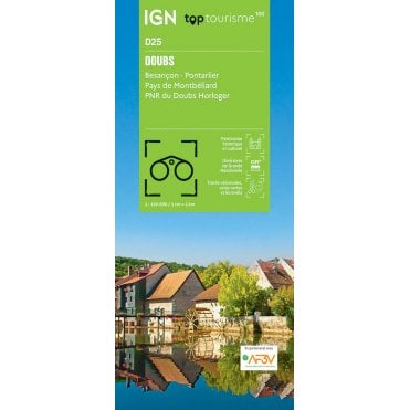 Doubs / Besançon Pontarlier Pays Montbéliard - IGN TOP100 map D25