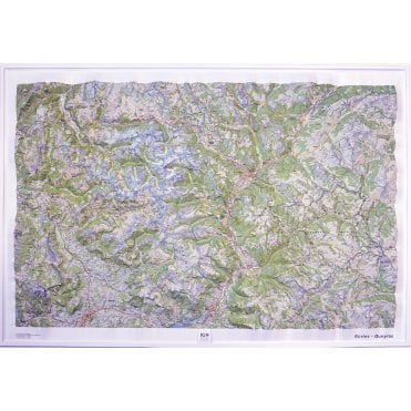 Ecrins and Queyras Parks 3D Relief Wall map