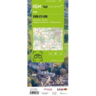 Eure-et-Loir Chartres Dreux Nogent-le-Rotrou Châteaudun - IGN TOP100 map D28