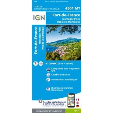 Fort-de-France / Montagne Pelée / Martinique Natural Regional Park (Martinique) - IGN map 4501 MT