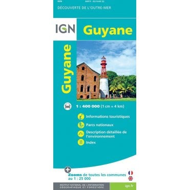 Guyana - IGN Road and tourist map 84973