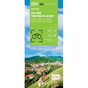 Haut-Rhin / Territoire de Belfort / Colmar Mulhouse Belfort - IGN TOP100 map D68