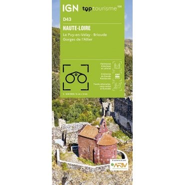 Haute-Loire / Puy-en-Velay Brioude Gorges de l'Allier - IGN TOP100 map D43