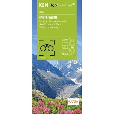 Haute-Savoie / Annecy Thonon-les-Bains Massif Mont-Blanc - IGN TOP100 map D74