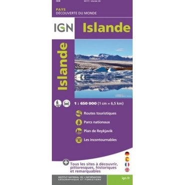 Iceland - IGN Road and tourist map 85111