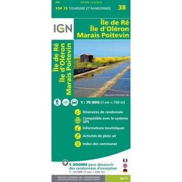 Ile-de-Ré / Ile d'Oléron / Marais Poitevin - IGN TOP75, map 75038