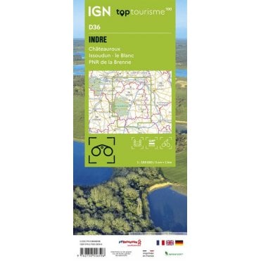 Indre Châteauroux Issoudun Le Blanc PNR Brenne - IGN TOP100 map D36