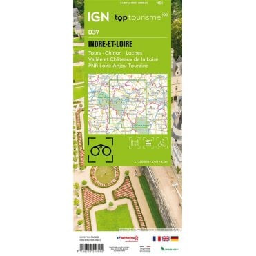 Indre-et-Loire Tours Chinon Loches Vallée & Chât. Loire - IGN TOP100 map D37