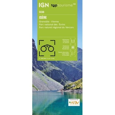 Isère / Grenoble Vienne PN Ecrins PNR Vercors - IGN TOP100 map D38