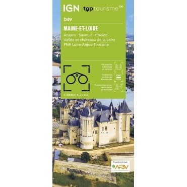 Maine-et-Loire / Angers Saumur Cholet - IGN TOP100 map D49