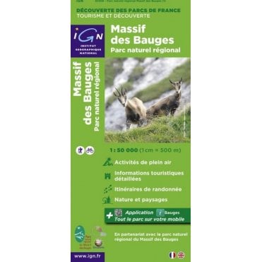 Massif Du Bauges Regional National Park - IGN Tourist map 83308