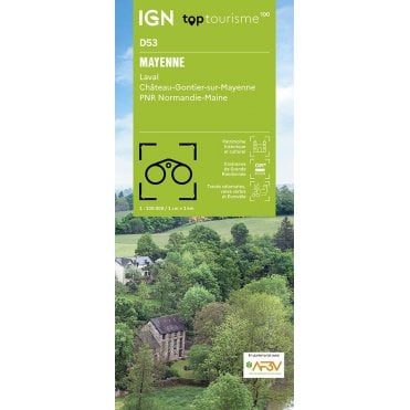 Mayenne / Laval Château-Gontier-sur-Mayenne - IGN TOP100 map D53