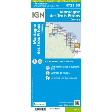 Montagne des Trois Pitons (French Guiana) - IGN map 4721