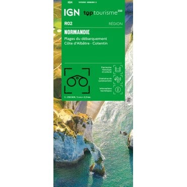 Normandie-Plages du débarquement, Côte Albâtre, Cotentin - IGN regional road map R02