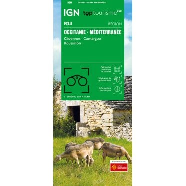 Occitanie Méditerranée, Cévennes, Camargue, Roussillon - IGN regional road map R13