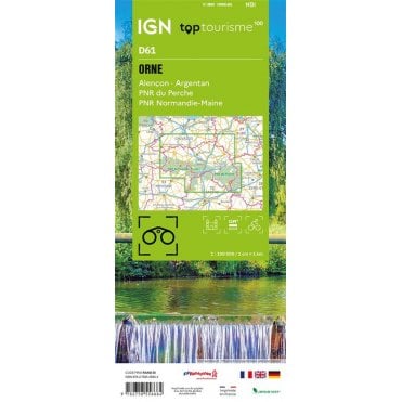 Orne Alençon Argentan PNR du Perche - IGN TOP100 map D61
