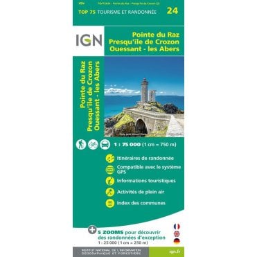Ouessant / Les Abers / Crozon / Pointe du Raz - IGN TOP75, map 75024