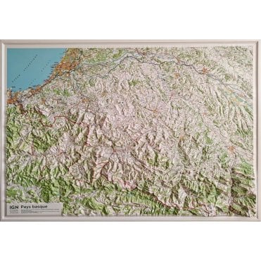 Pays-Basque 3D relief Wall map