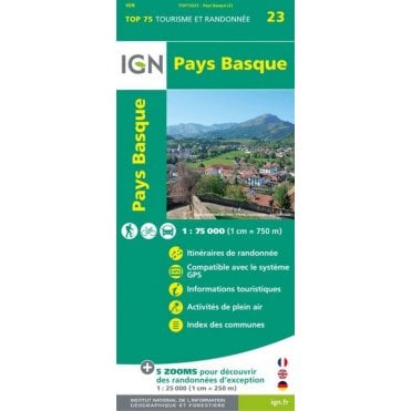 Pays Basque - IGN TOP75, map 75023