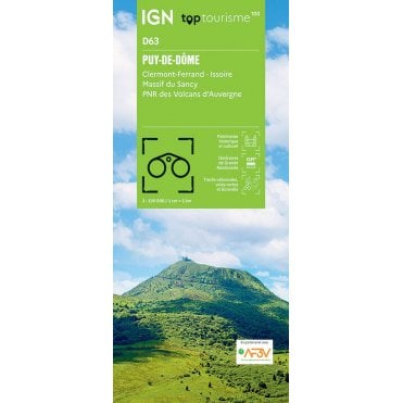Puy-de-Dôme / Clermont-Ferrand Issoire Massif du Sancy - IGN TOP100 map D63